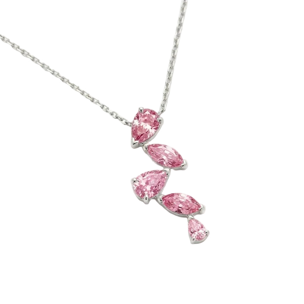 Solstice Necklace - WG, Pink