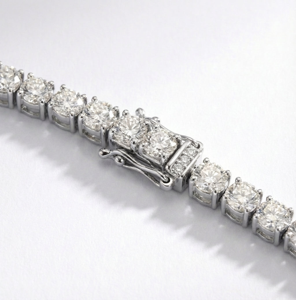 35ct Diamond Tennis Necklace with Pear Drop