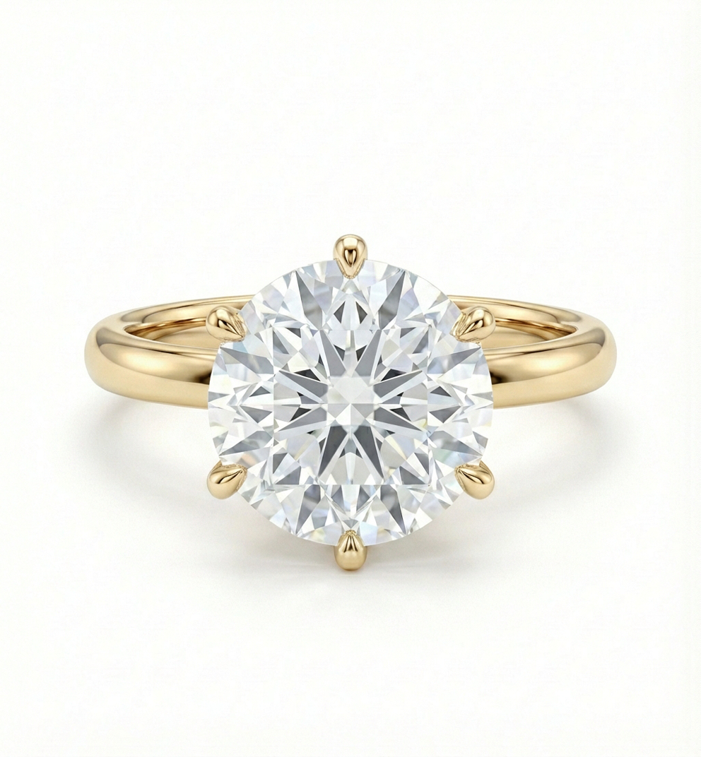 6 Prong Round Solitaire