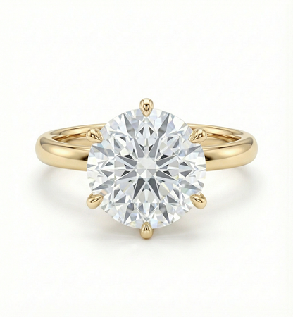 6 Prong Round Solitaire
