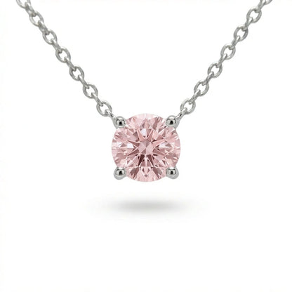 Pink Classic Solitaire Necklace