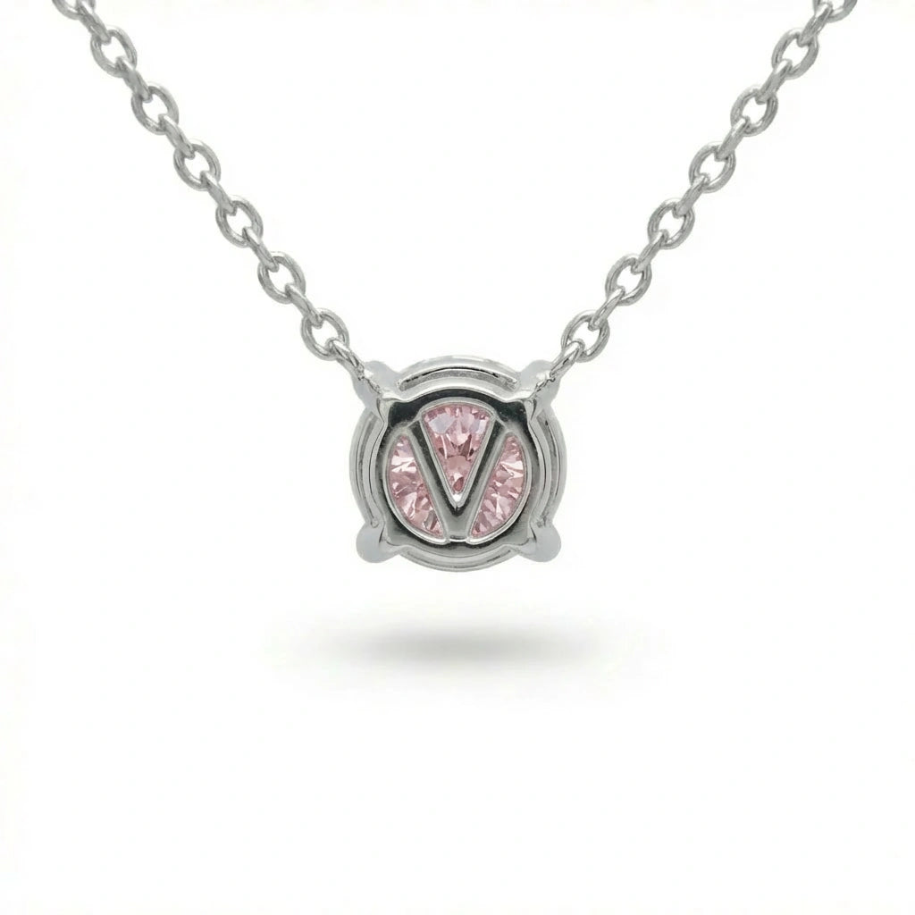Pink Classic Solitaire Necklace
