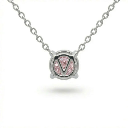 Pink Classic Solitaire Necklace