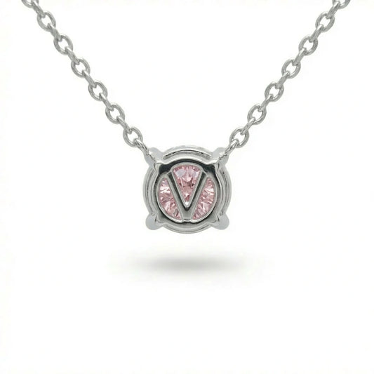 Pink Classic Solitaire Necklace