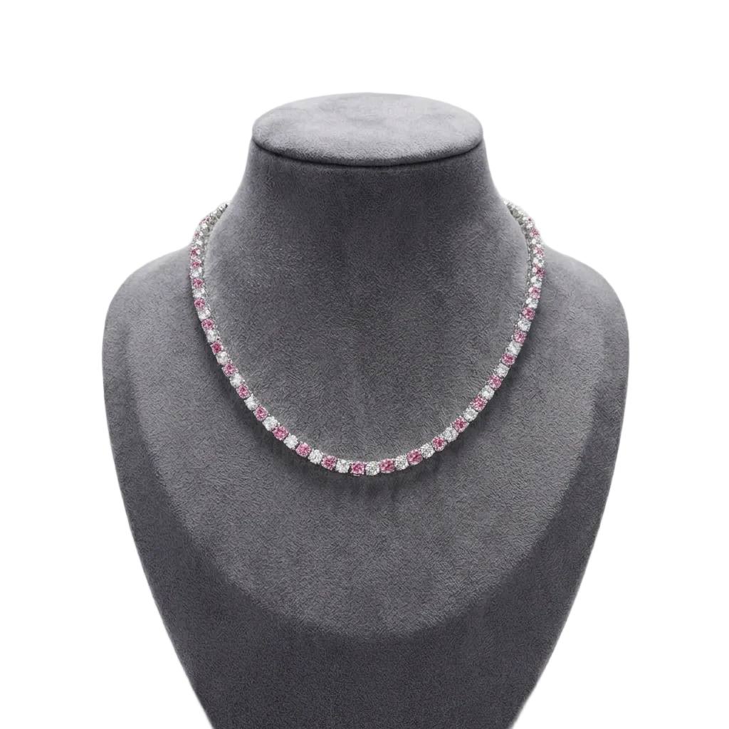 Pink Dalmatian Tennis Necklace