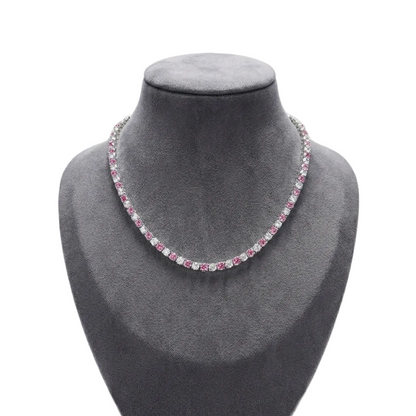 Pink Dalmatian Tennis Necklace