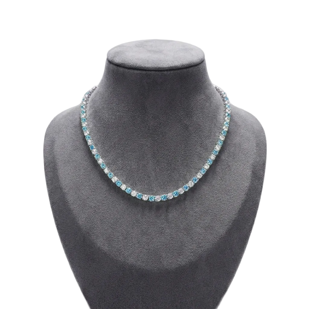 Blue Dalmatian Tennis Necklace