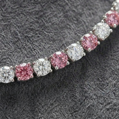 Pink Dalmatian Tennis Necklace