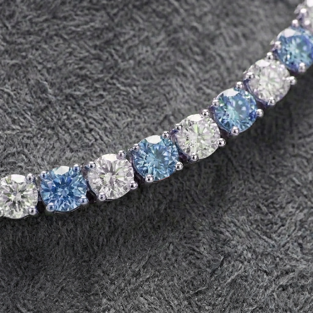 Blue Dalmatian Tennis Necklace