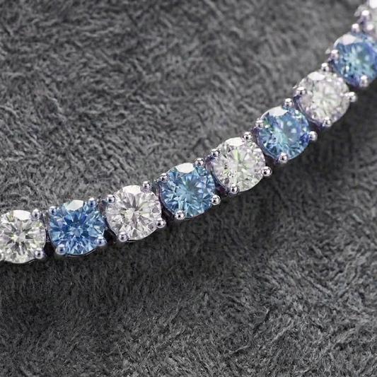 Blue Dalmatian Tennis Necklace