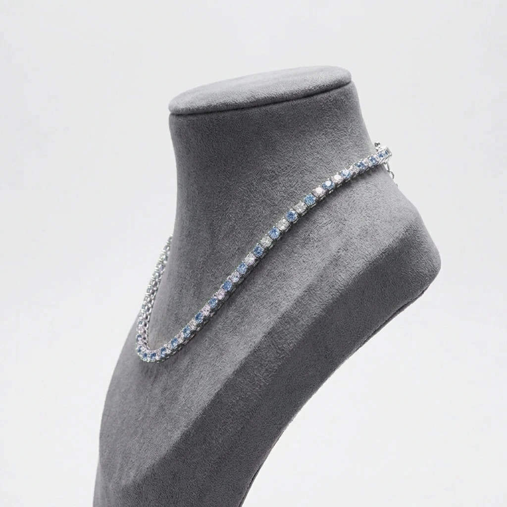 Blue Dalmatian Tennis Necklace