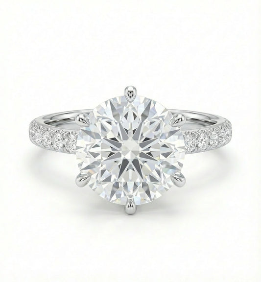 3 Carat Full Pave Solitaire