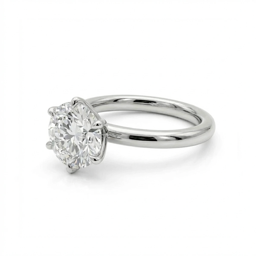 6 Prong Round Solitaire