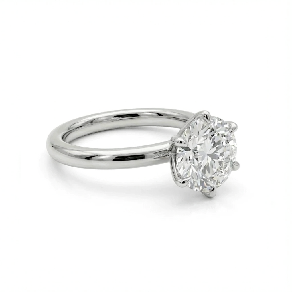 6 Prong Round Solitaire