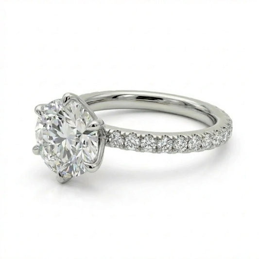 3 Carat Full Pave Solitaire