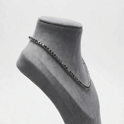 3mm Black Diamond Tennis Necklace