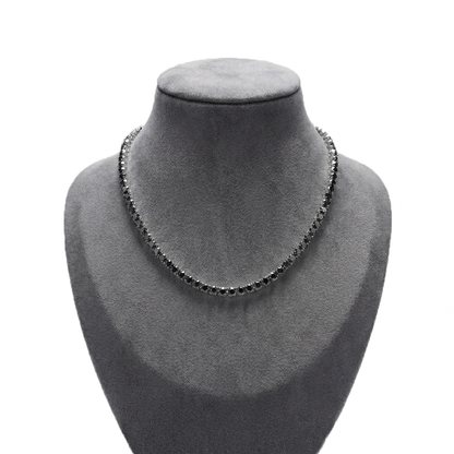 3mm Black Diamond Tennis Necklace
