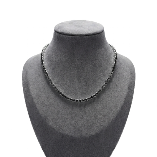 3mm Black Diamond Tennis Necklace
